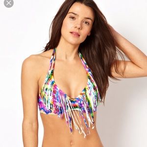 ASOS Multicolor Fringe Bikini Top